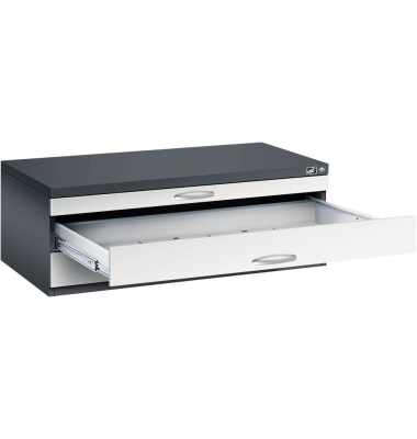 7100 Planschrank grau/schwarz 3 Schubladen