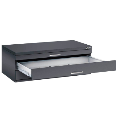 7100 Planschrank schwarz/schwarz 3 Schubladen