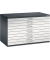 7100 Planschrank grau/schwarz 10 Schubladen