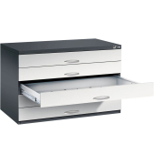 7100 Planschrank grau/schwarz 5 Schubladen