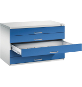 7100 Planschrank blau/grau 5 Schubladen