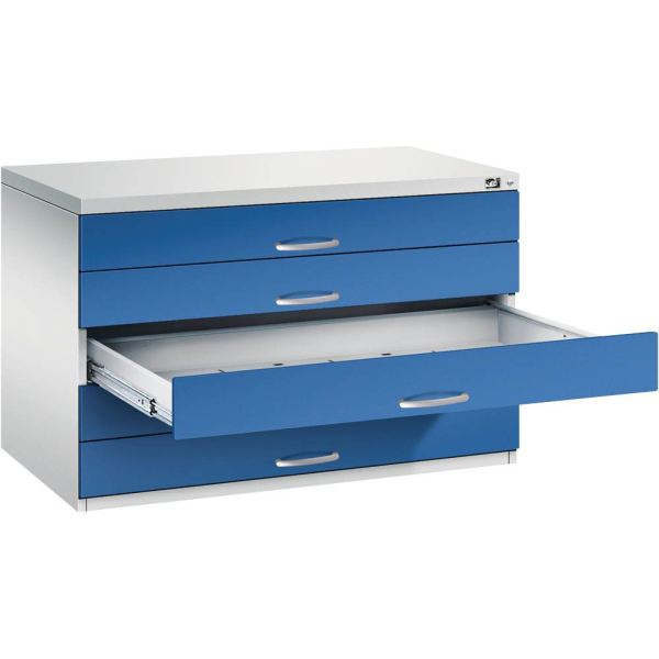 4068427436143 - Zeichnungsschrank DIN A1 5 Schubladen Höhe 760 mm lichtgrau enzianblau C+P 4068427436143 - Zeichnungsschrank DIN A1 5 Schubladen Höhe 760 mm lichtgrau enzianblau C+P