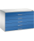 7100 Planschrank blau/grau 5 Schubladen