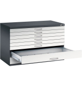 7100 Planschrank grau/schwarz 8 Schubladen