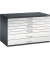 7100 Planschrank grau/schwarz 8 Schubladen