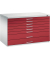 7100 Planschrank rot/grau 8 Schubladen