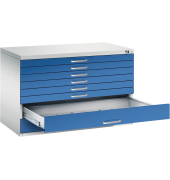 7100 Planschrank blau/grau 8 Schubladen