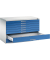 7100 Planschrank blau/grau 8 Schubladen