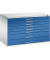 7100 Planschrank blau/grau 8 Schubladen