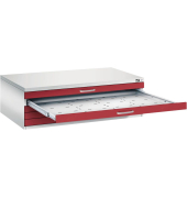 7200 Planschrank rot/grau 5 Schubladen