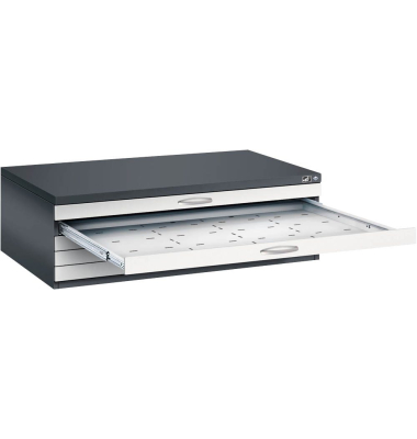 7200 Planschrank grau/schwarz 5 Schubladen