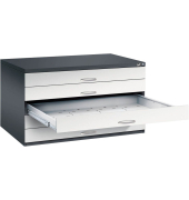 7200 Planschrank grau/schwarz 5 Schubladen