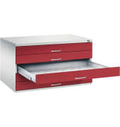 7200 Planschrank rot/grau 5 Schubladen