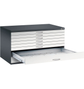 7200 Planschrank grau/schwarz 8 Schubladen