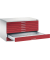 7200 Planschrank rot/grau 8 Schubladen