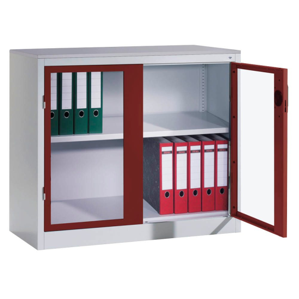 4064615243890 - CP Stahlschrank 8821-055 1050-80 lichtgrau rubinrot Acrylglas 930 x 500 x 1000 cm aufgebaut 4064615243890 - CP Stahlschrank 8821-055 1050-80 lichtgrau rubinrot Acrylglas 930 x 500 x 1000 cm aufgebaut