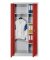 Garderobenschrank 9260-30, Stahl abschließbar, 5 OH, 93 x 195 x 40 cm, rot/lichtgrau
