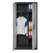 Garderobenschrank 9260-30, Stahl abschließbar, 5 OH, 93 x 195 x 40 cm, lichtgrau/anthrazit