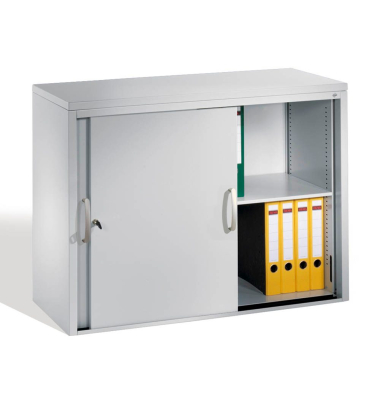 Aktenschrank 5725-00, Stahl abschließbar, 2 OH, 100 x 72 x 40 cm, lichtgrau