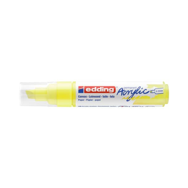 5 Stück Edding Acrylmarker 5000 neongelb 5-10mm Keilspitze 4057305026620 Edding