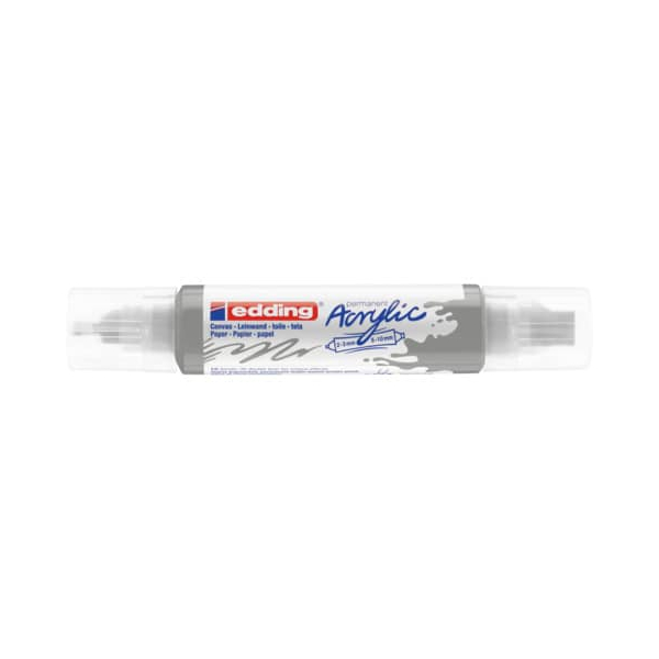 5 Stück Edding Acrylmarker 5400 3D Double Liner silber 2-3mm & 5-10mm Rundspitze & Keilspitze 4057305028181 Edding