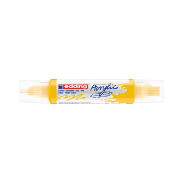 5 Stück Edding Acrylmarker 5400 3D Double Liner verkehrsgelb 2-3mm & 5-10mm Rundspitze & Keilspitze 4057305028273 Edding