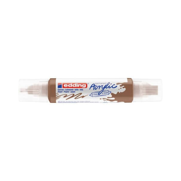 5 Stück Edding Acrylmarker 5400 3D Double Liner haselnuss 2-3mm & 5-10mm Rundspitze & Keilspitze 4057305028600 Edding
