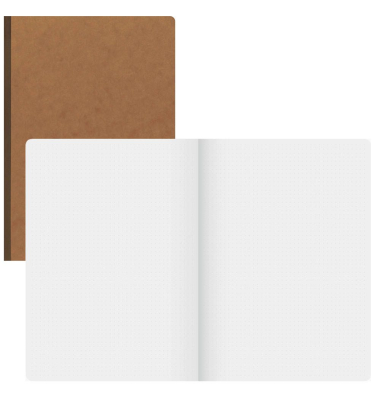 Notizbuch 104347370, FACT!plus, braun, A4, punktkariert, 90g, 96 Blatt / 192 Seiten