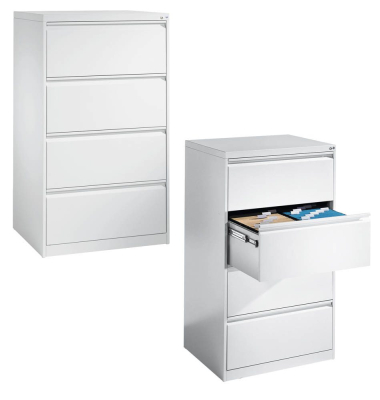 Hängeregistraturschrank weiß/weiß 4 Schubladen