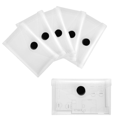 Dokumententasche 40119-04, Visitenkarten-Format, farblos-transparent, Polypropylen (PP), Klettverschluss