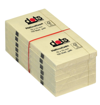 Haftnotizen 221940, 75x75mm, hellgelb, quadratisch