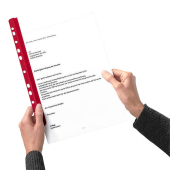 Klemmschienen 2204-25/03, A4 rot, für ca. 30 Blatt, Kunststoff, mit Abheftleiste