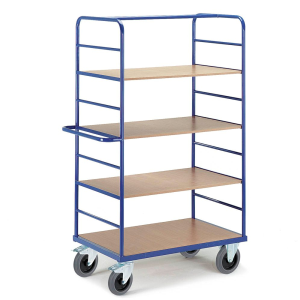 4250448502284 - Rollcart Etagenwagen 1880mm hoch 2 Wände offen mit 4 Ladeflächen 1000x700mm im Buchendekor 4250448502284 - Rollcart Etagenwagen 1880mm hoch 2 Wände offen mit 4 Ladeflächen 1000x700mm im Buchendekor