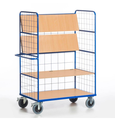 Etagenwagen klappbar Stahl pulverbeschichtet Traglast (max.): 500 kg Enzianblau (RAL 5010) ROLLCART  AUG 17