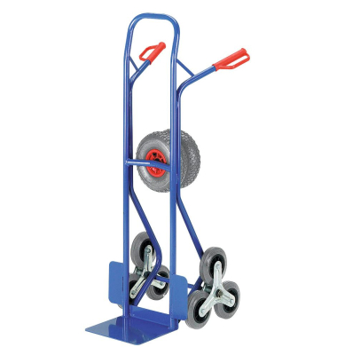 Sackkarre 20-9855 tragfähig bis 150kg blau 30x22,5cm Stahl mit 3-Rad-Stern für Treppen