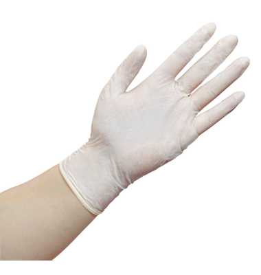Einweghandschuhe white grip, Latex, transparent, Größe 8 / M,