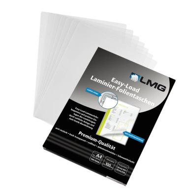 Laminierfolien Easy Load LMGE-A4-100, A4, 216x303mm, 100mic x2, glänzend, antistatisch