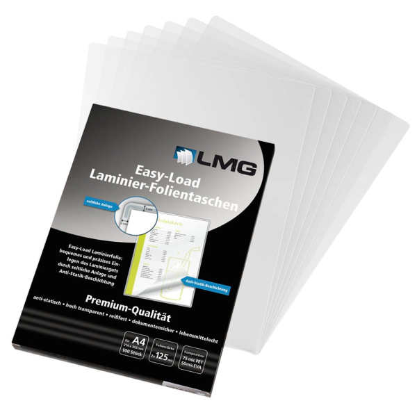 4250504537670 - Laminierfolien glänzend für A4 LMGE-A4-125 4250504537670 LMGE-A4-125 100 Stück 4250504537670 - Laminierfolien glänzend für A4 LMGE-A4-125 4250504537670 LMGE-A4-125 100 Stück