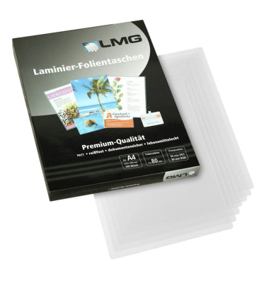Laminierfolien LMGA4-80M, A4, 216x303mm, 80mic, matt, antistatisch