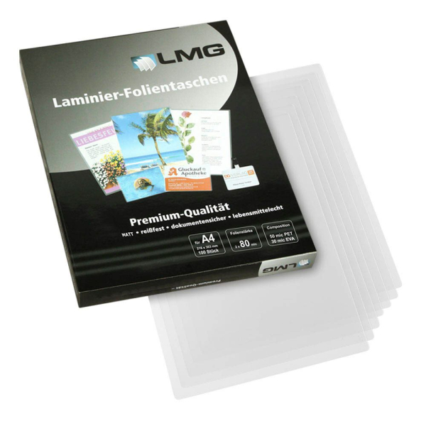 4250504563143 - Laminierfolien matt für A4 4250504563143 LMGA4-80M-25 25 Stück 4250504563143 - Laminierfolien matt für A4 4250504563143 LMGA4-80M-25 25 Stück