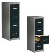 Hängeregistraturschrank anthrazit/alu 4 Schubladen BVB14HSD 9006/7016