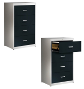 Hängeregistraturschrank anthrazit/alu 4 Schubladen BVB1E16 9006/7016