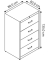 Hängeregistraturschrank anthrazit/alu 4 Schubladen BVB1E16 9006/7016