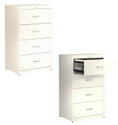 Hängeregistraturschrank weiß 4 Schubladen BVB1E16 9010/9010