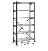Steckregal 421183 Grund 800x2.280x200mm 6OH vz