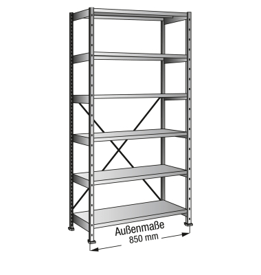 Steckregal 431183 Grund 800x2.280x300mm 6OH vz