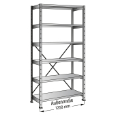 Steckregal 421123 Grund 1.200x2.280x200mm 6OH vz