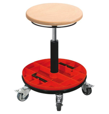 Hocker 09066 A1S-TRT-B, buche, mit Rollen, höhenverstellbar, bis 120kg