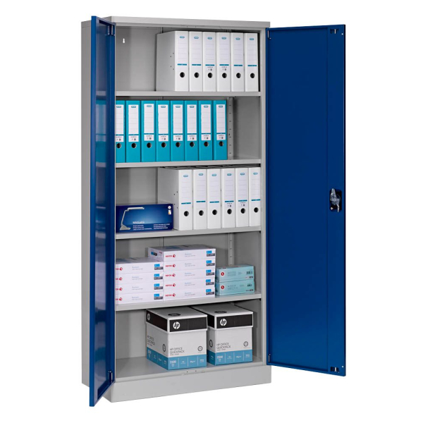 4260090179963 - Stahlschrank 108850 abschließbar 5 OH lichtgrau enzianblau 92x195x42cm (BxHxT) 4260090179963 Gürkan