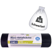 Schwerlastsäcke 9100000669, schwarz, 240 Liter, offen